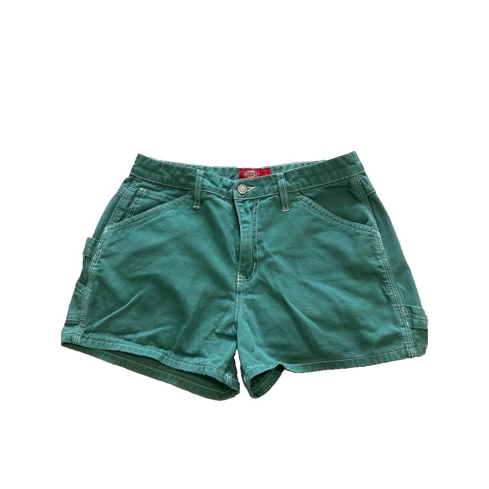 Dickies Womens Green Cargo Shorts 9/29 Cotton Denim Utility Workwear